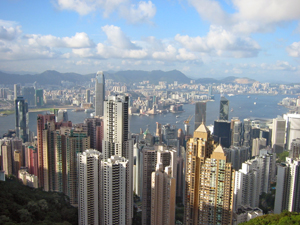 Hong Kong View from the top of the Peak Tram