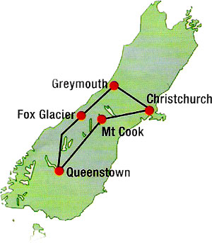 Southern Glaciers Package Map