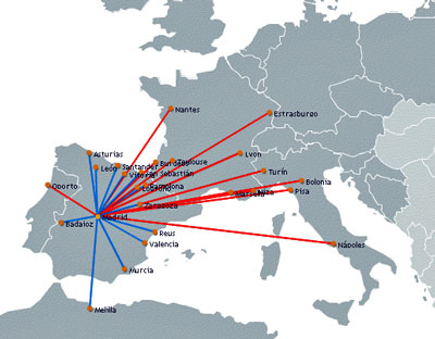 Air Nostrum Flight Route Map