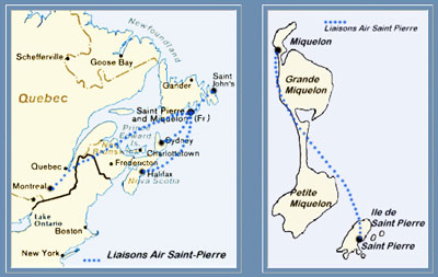Air Saint Pierre Flight Route Map
