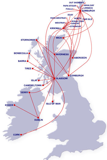 Air Scotland Flight Route Map