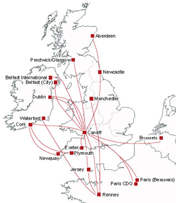 Air Wales Flight Route Map