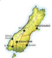 NZ South Island Map