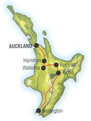 New Zealand North Island Package Map