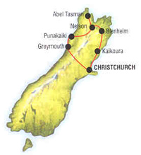Top of the South New Zealand Tour Map