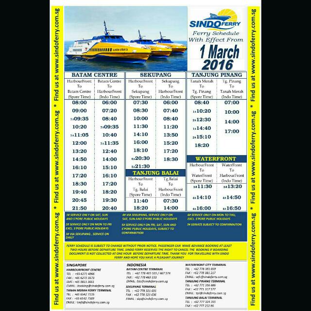 Sindo Ferry Schedule