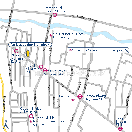 Ambassador Hotel Bangkok Map