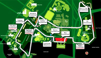 F1 Singapore Street Track Map