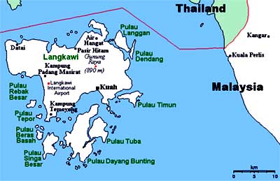 Map of Langkawi and surrounding islands