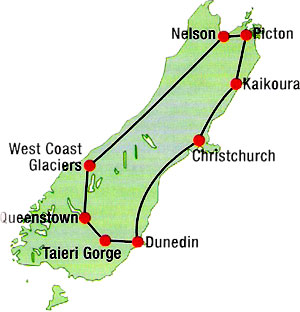 Memorable Train Journey New Zealand - Package Route Map