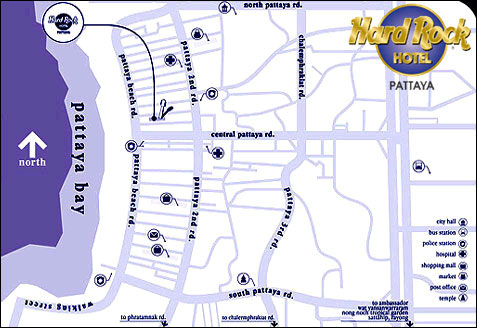 Location map of Hard Rock Hotel Pattaya