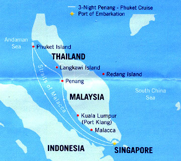Penang Phuket Cruise Map
