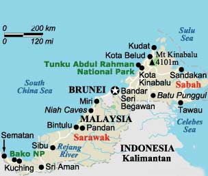 Sarawak Brunei Map