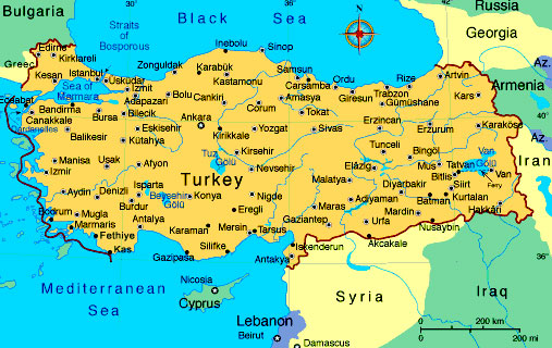 Turkey Map, Map of Turkey