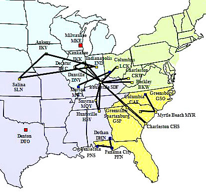 Air Cargo Carriers Flight Route Map