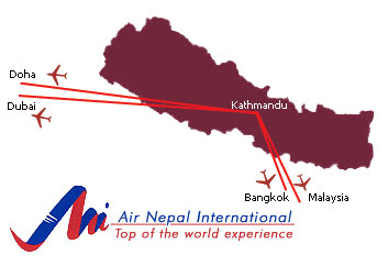 Air Nepal Flight Route Map