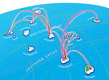 Air Rarotonga Flight Route Map