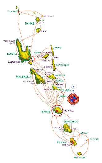 Air Vanuatu Flight Route Map